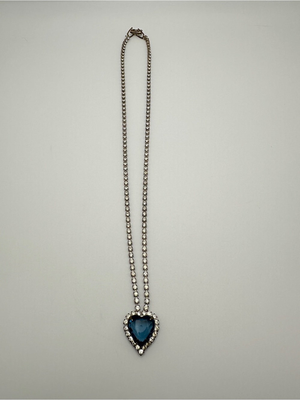 Women Jewelry Blue Heart Pendant Necklace by